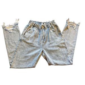 Insane Gene, Distressed, Elastic Waist Baggy Jean, size S